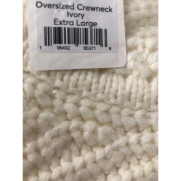 Marine Layer Sweater Oversized Crewneck Knit Merino Wool Blend Top Ivory NWT XL - Picture 9 of 10